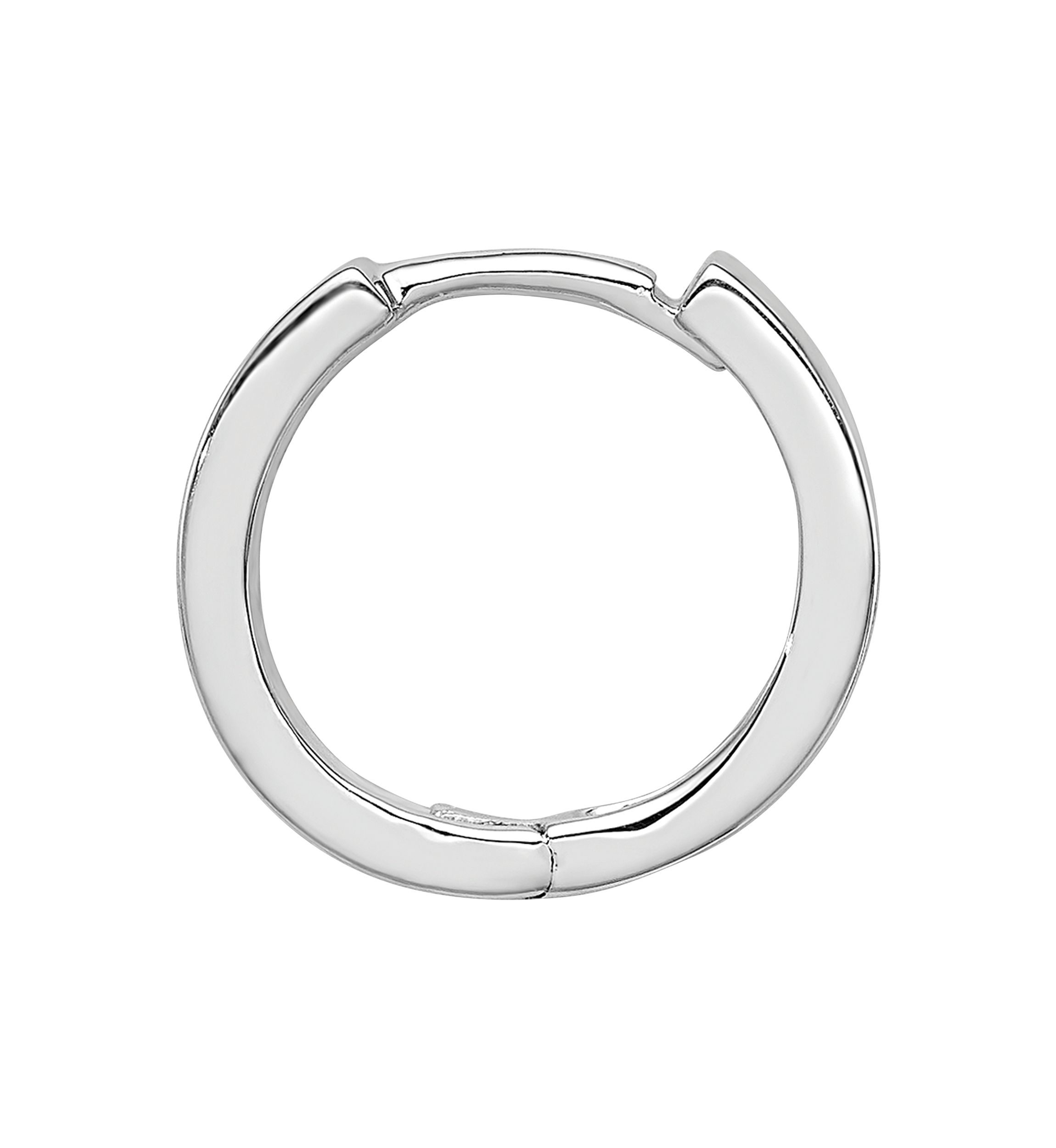 1/10 ct. t.w. Diamond Huggie Earrings in Rhodium Plated Sterling Silver