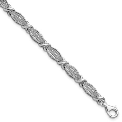 Belk & Co 0.01 ct. t.w. Diamond Bracelet in Rhodium-plated Sterling Silver, White