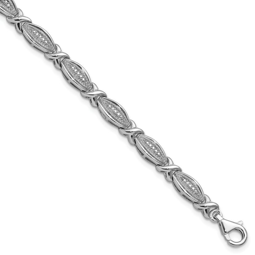 0.01 ct. t.w. Diamond Bracelet in Rhodium-plated Sterling Silver