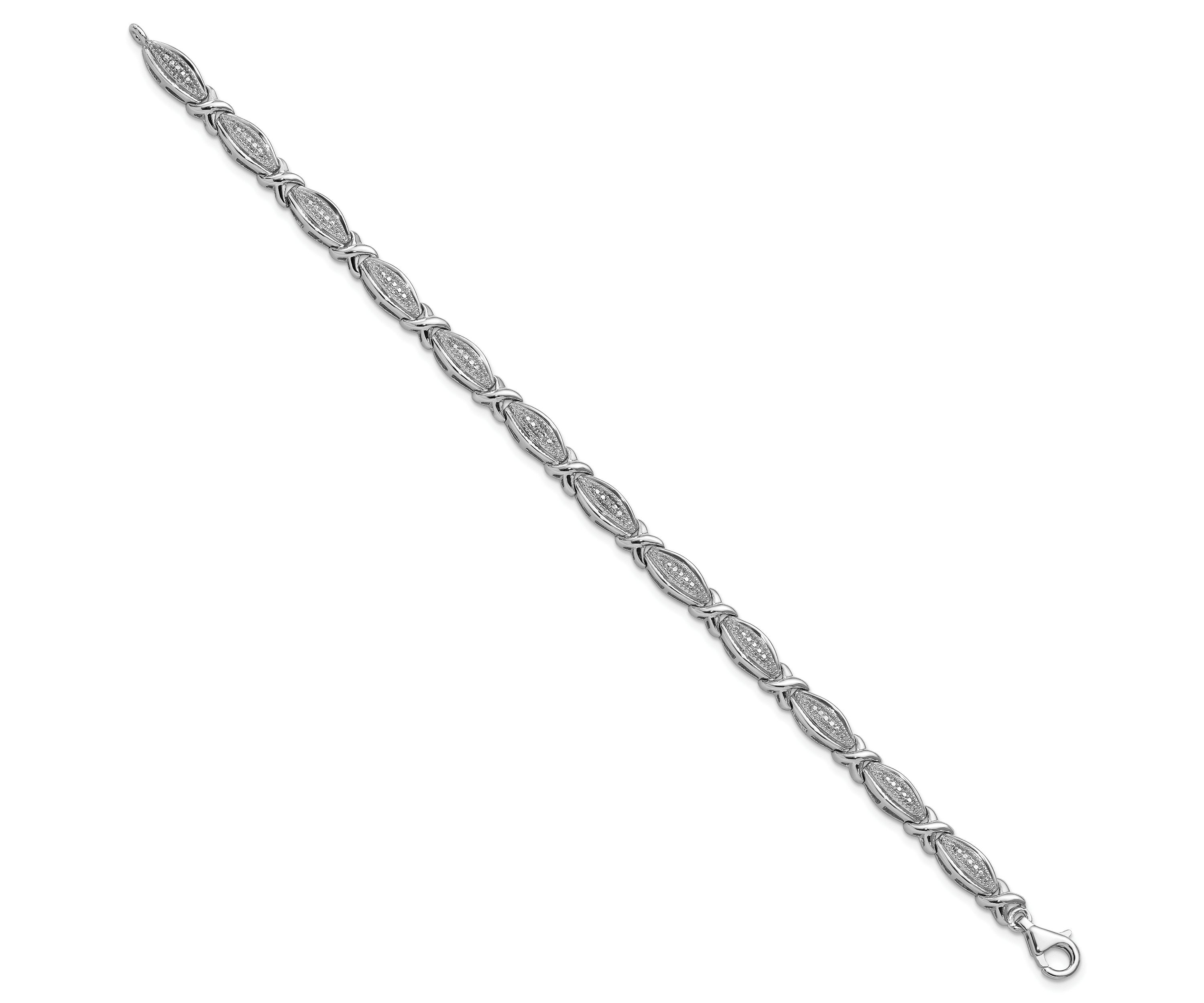0.01 ct. t.w. Diamond Bracelet in Rhodium-plated Sterling Silver