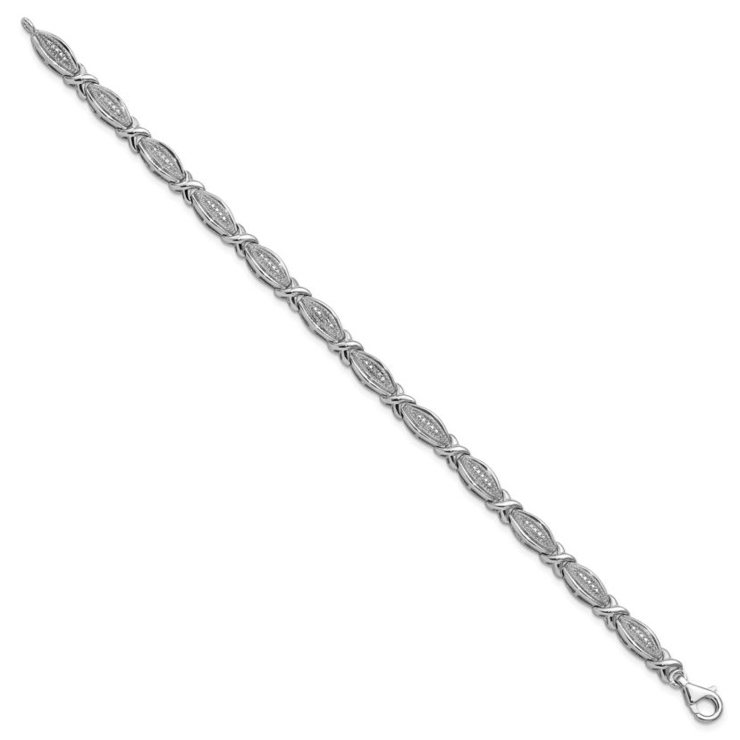 0.01 ct. t.w. Diamond Bracelet in Rhodium-plated Sterling Silver