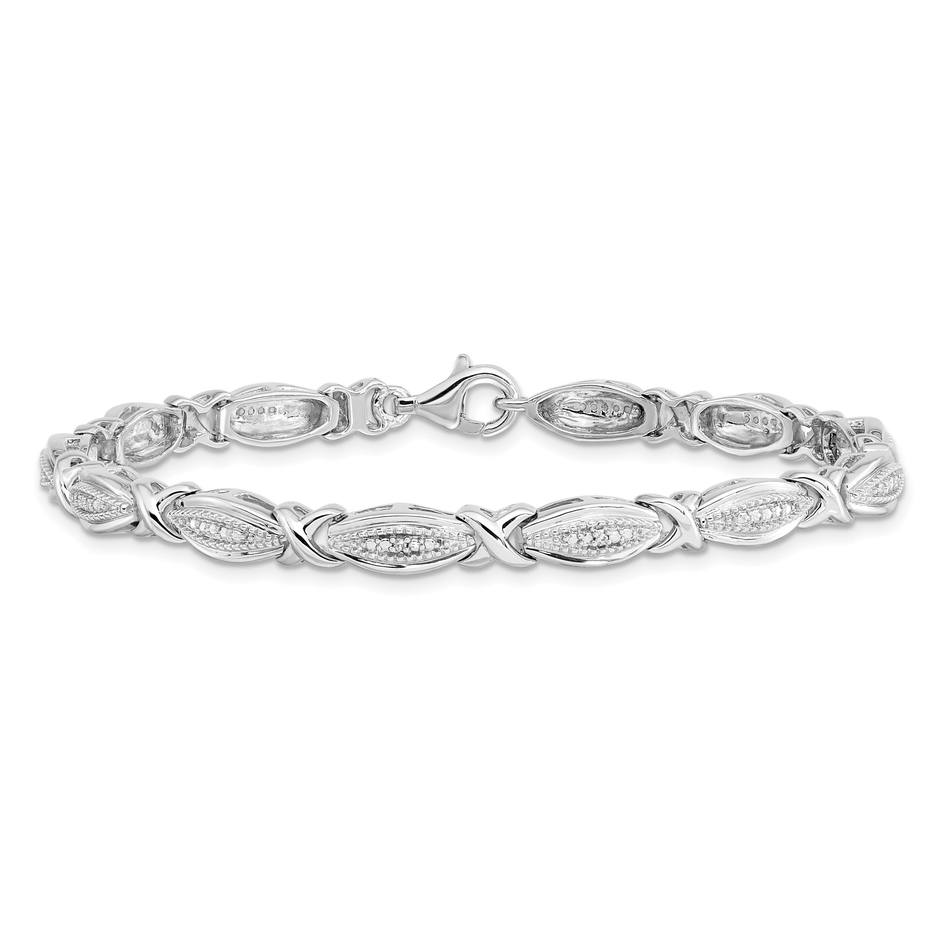 0.01 ct. t.w. Diamond Bracelet in Rhodium-plated Sterling Silver