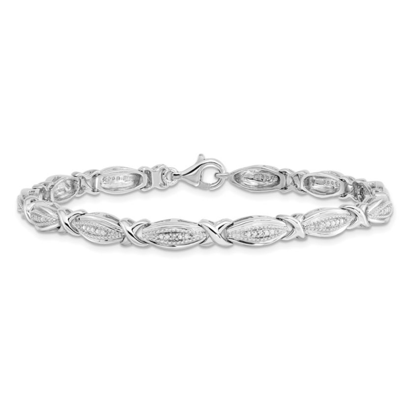 0.01 ct. t.w. Diamond Bracelet in Rhodium-plated Sterling Silver