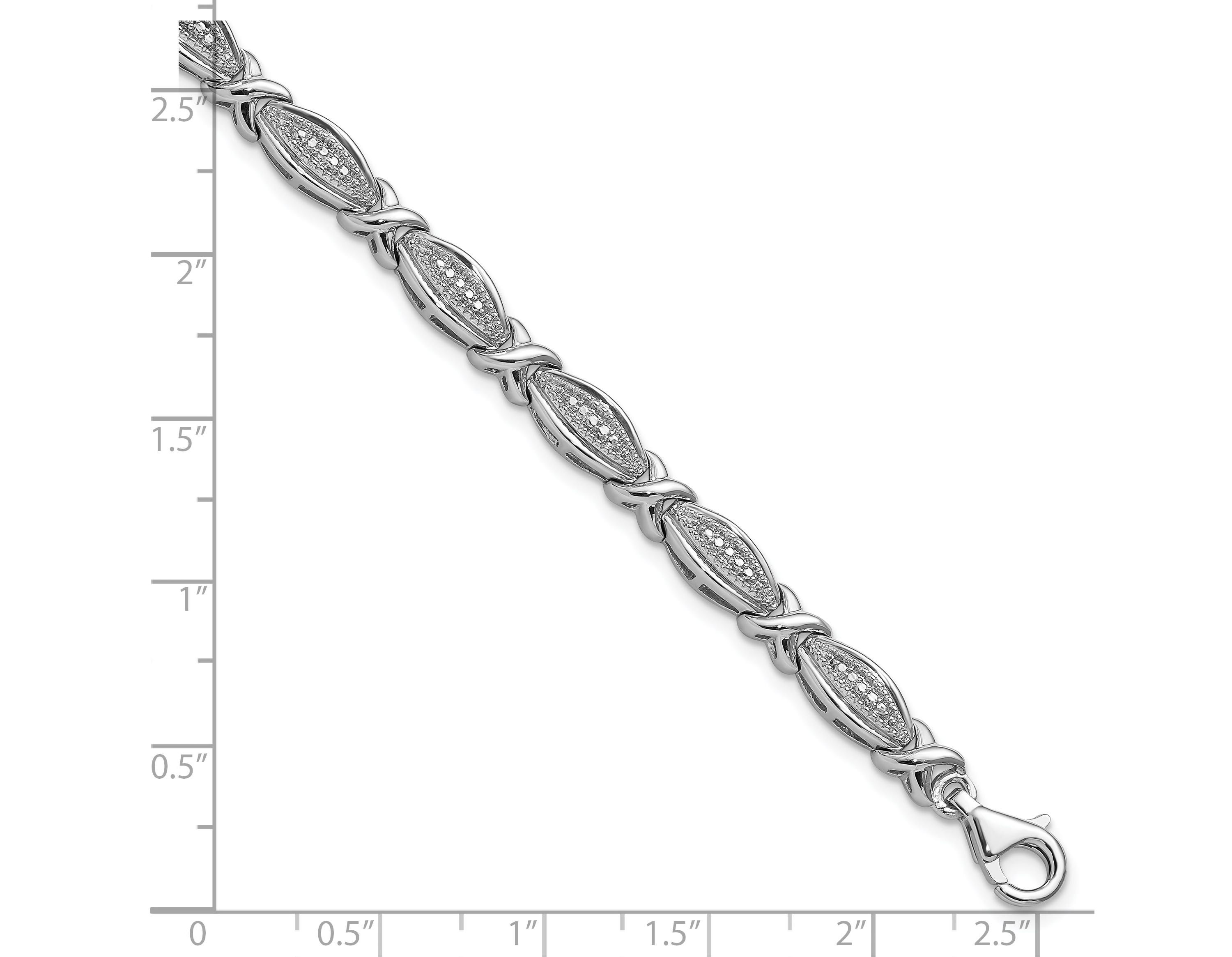 0.01 ct. t.w. Diamond Bracelet in Rhodium-plated Sterling Silver