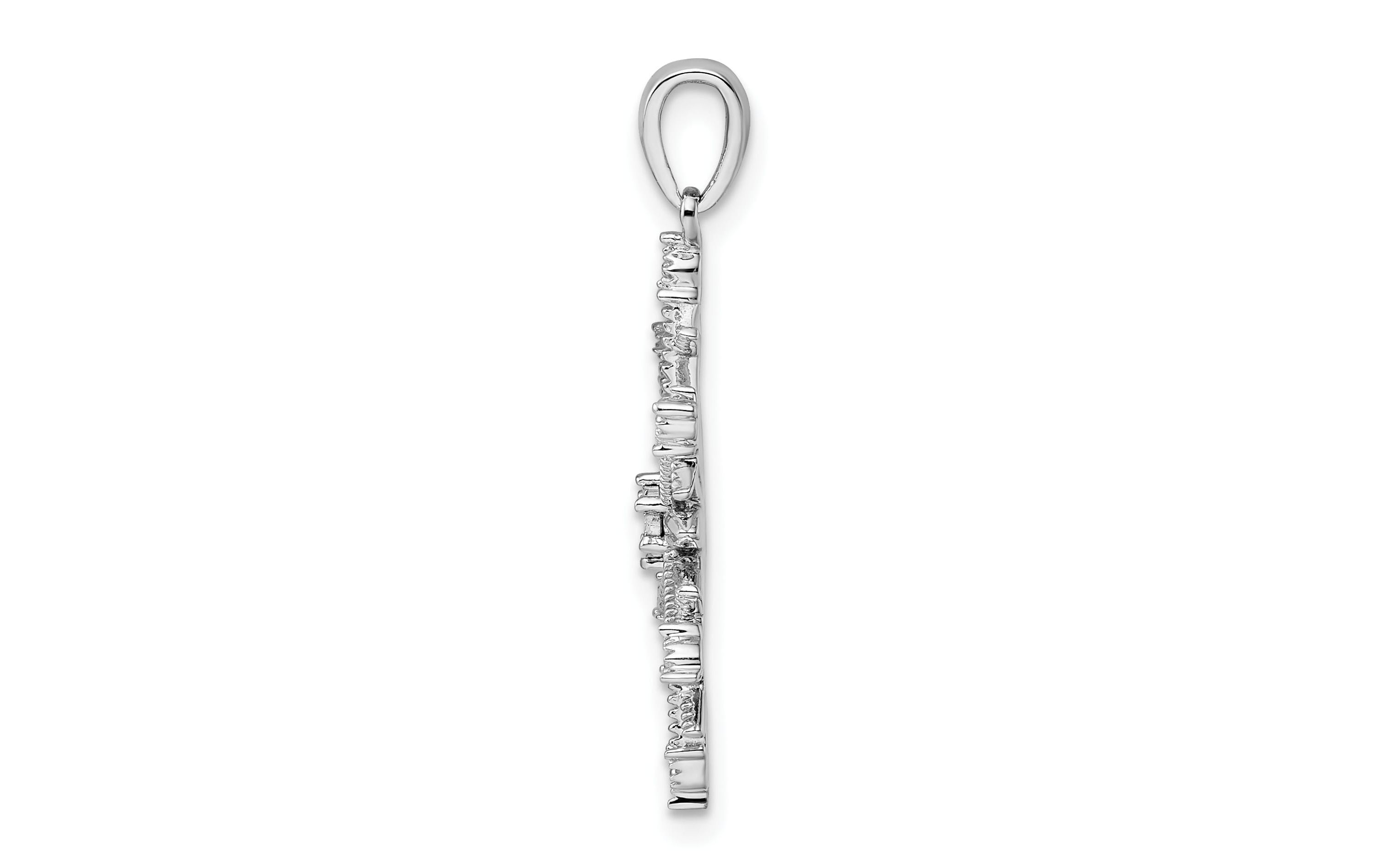 0.003 ct. t.w. Diamond SnowFlake Pendant in Rhodium-plated Sterling Silver