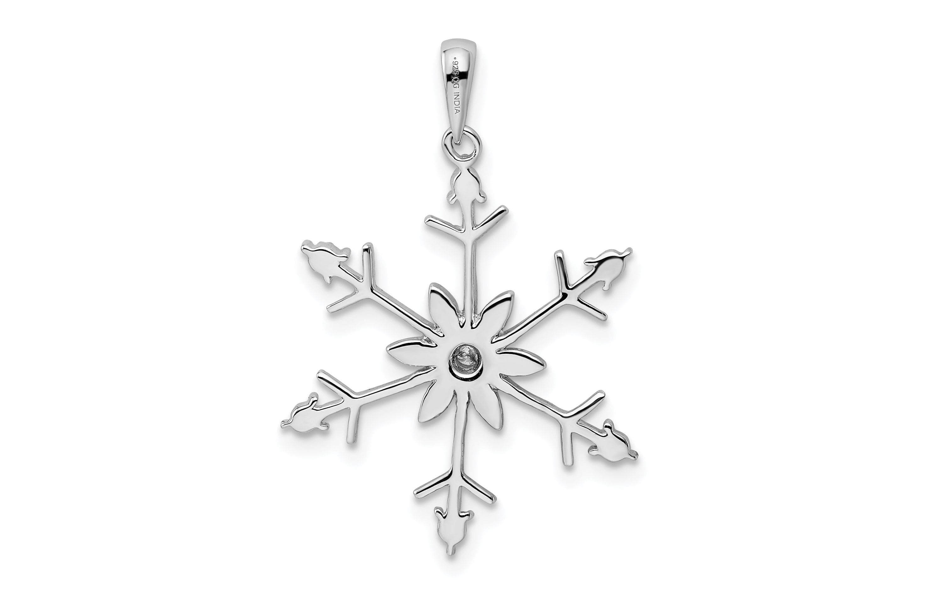 0.003 ct. t.w. Diamond SnowFlake Pendant in Rhodium-plated Sterling Silver