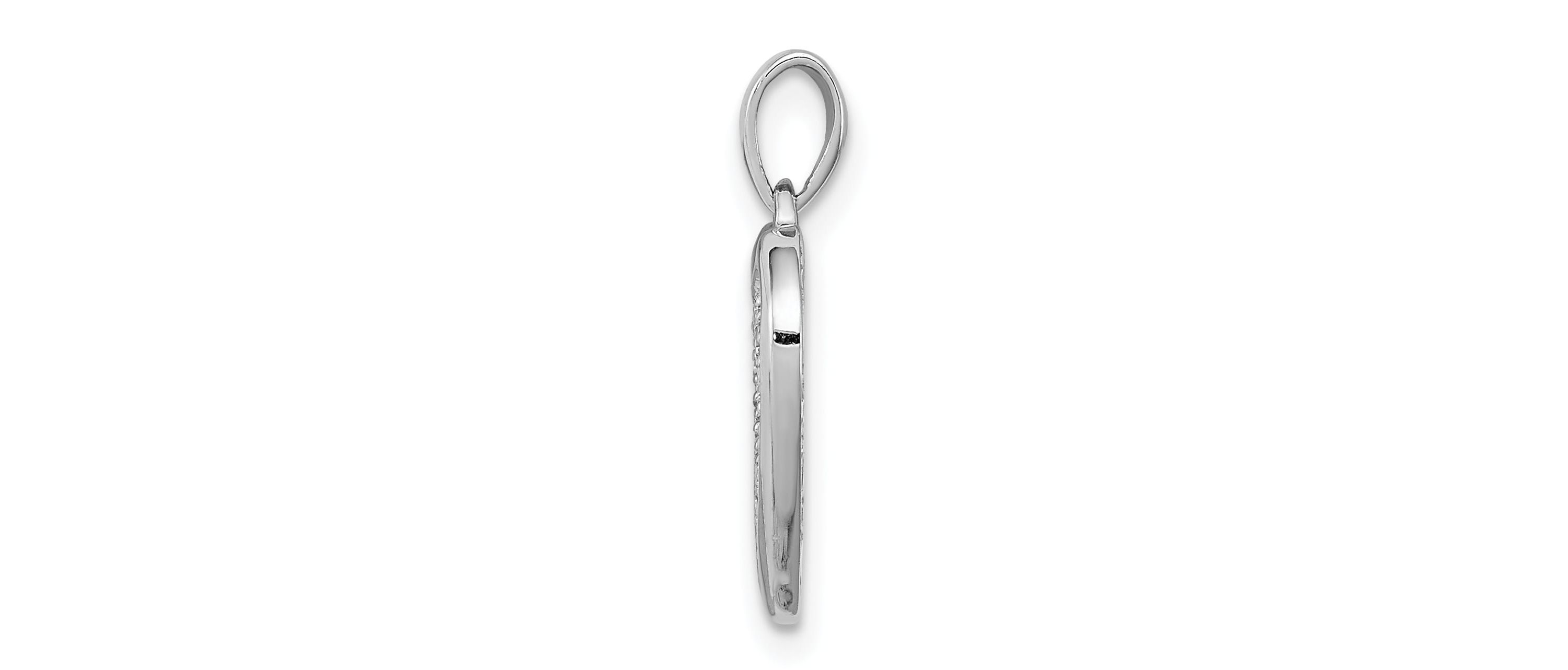 0.072 ct. t.w. Diamond Heart Pendant in Rhodium-plated Sterling Silver