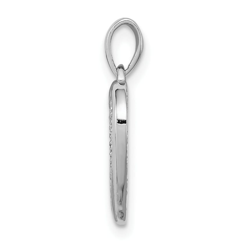 0.072 ct. t.w. Diamond Heart Pendant in Rhodium-plated Sterling Silver