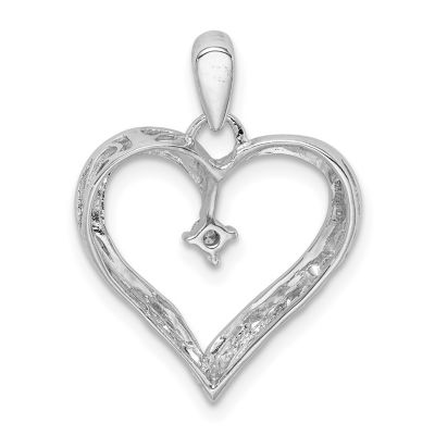 0.052 ct. t.w. Diamond Heart Pendant in Rhodium-plated Sterling Silver
