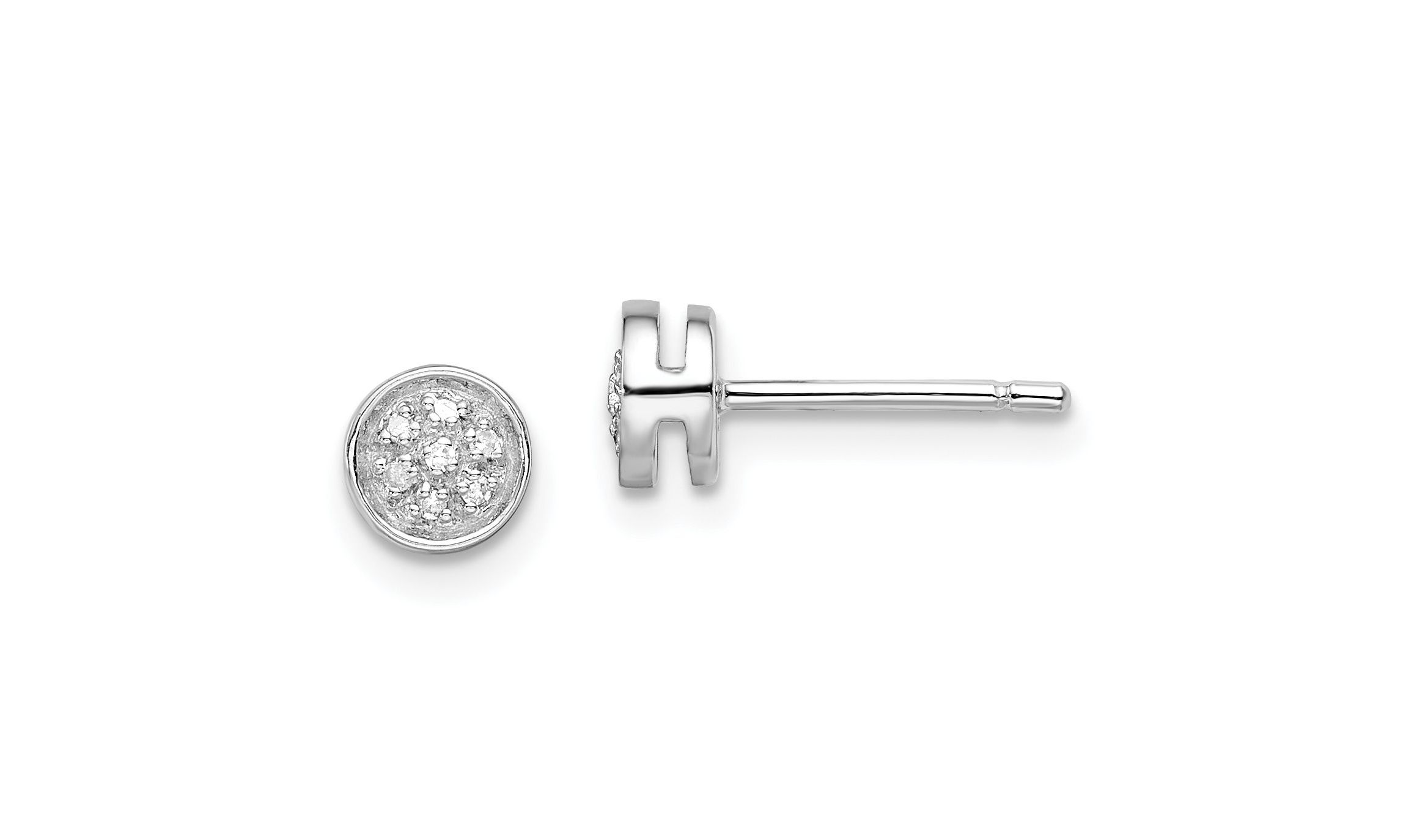 0.05 ct. t.w. Diamond Circle Post Earrings in Rhodium-plated Sterling Silver