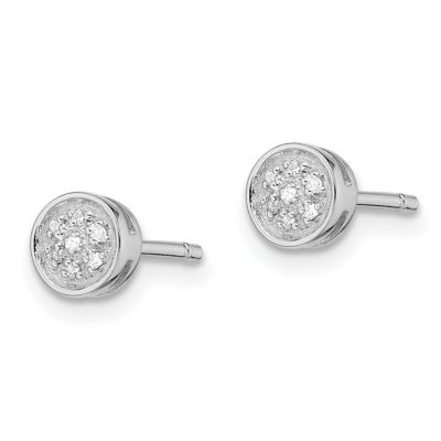 0.05 ct. t.w. Diamond Circle Post Earrings in Rhodium-plated Sterling Silver