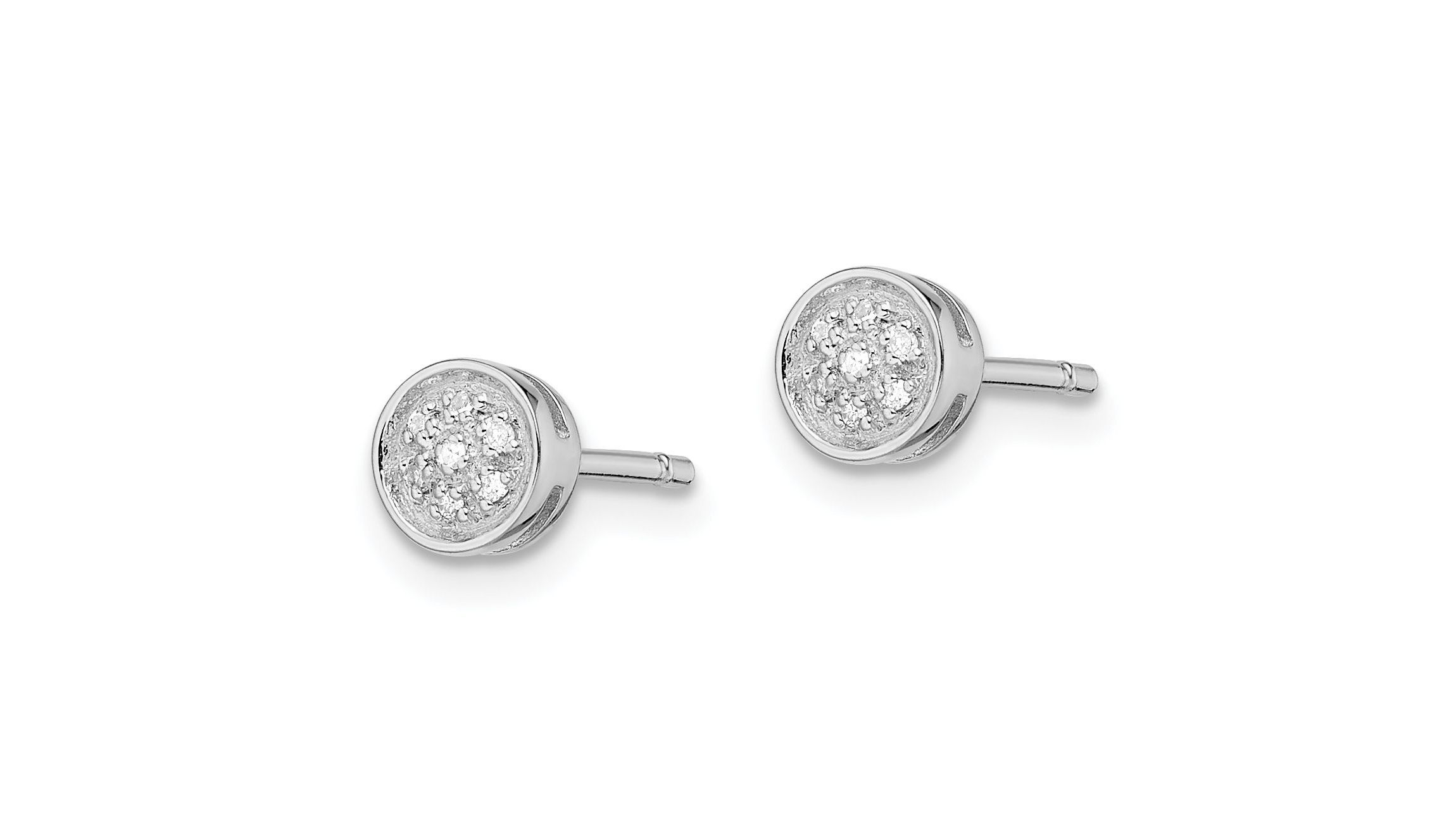 0.05 ct. t.w. Diamond Circle Post Earrings in Rhodium-plated Sterling Silver