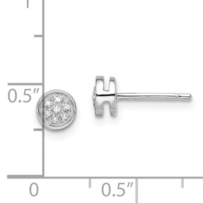 0.05 ct. t.w. Diamond Circle Post Earrings in Rhodium-plated Sterling Silver