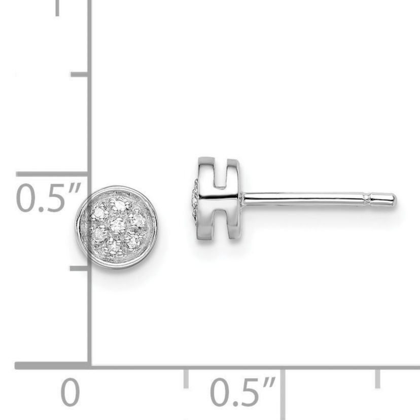 0.05 ct. t.w. Diamond Circle Post Earrings in Rhodium-plated Sterling Silver