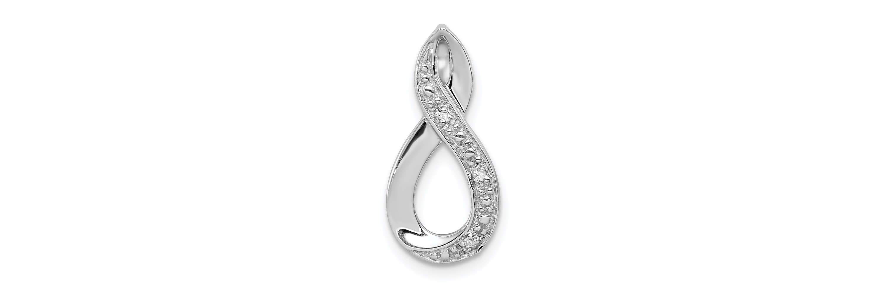 0.01 ct. t.w. Diamond Figure-8 Chain Slide Pendant in Rhodium-plated Sterling Silver