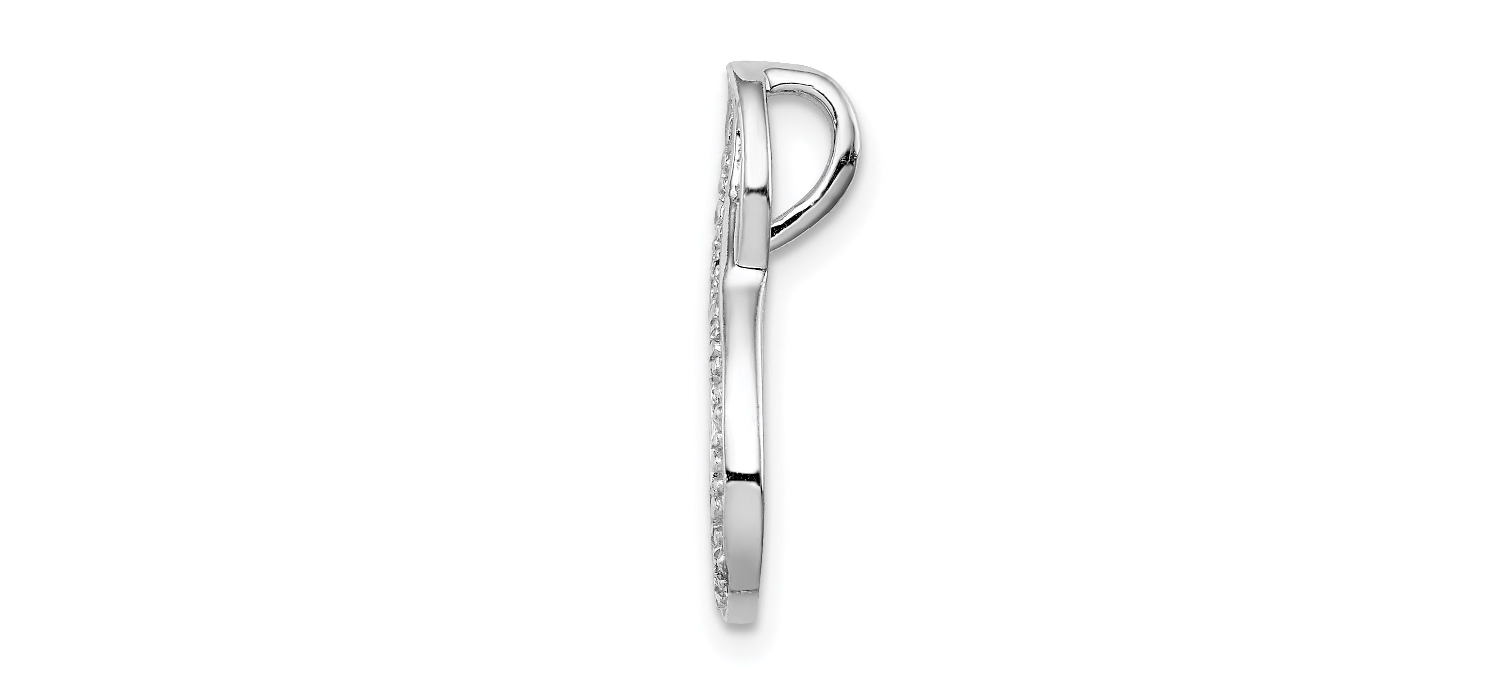 0.01 ct. t.w. Diamond Figure-8 Chain Slide Pendant in Rhodium-plated Sterling Silver