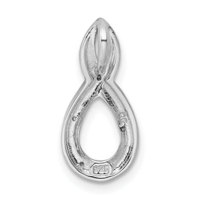 0.01 ct. t.w. Diamond Figure-8 Chain Slide Pendant in Rhodium-plated Sterling Silver