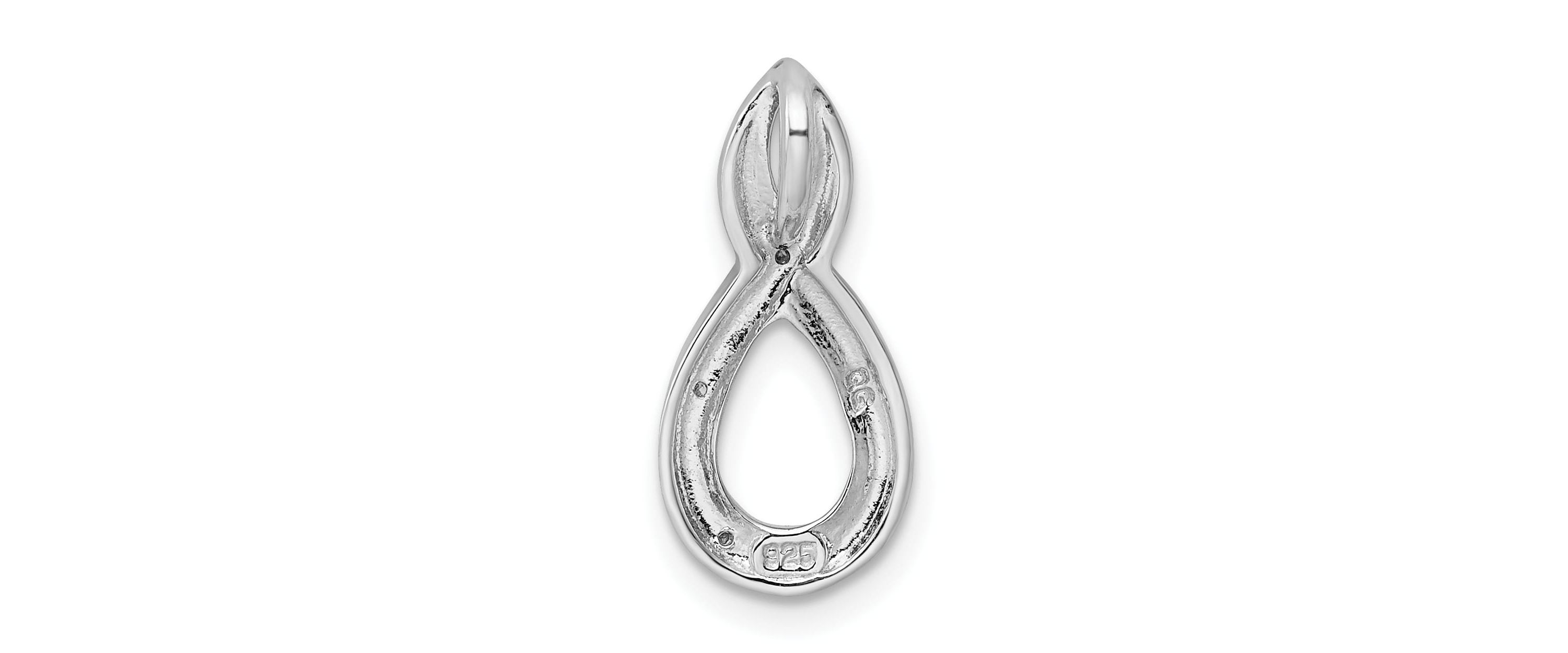 0.01 ct. t.w. Diamond Figure-8 Chain Slide Pendant in Rhodium-plated Sterling Silver