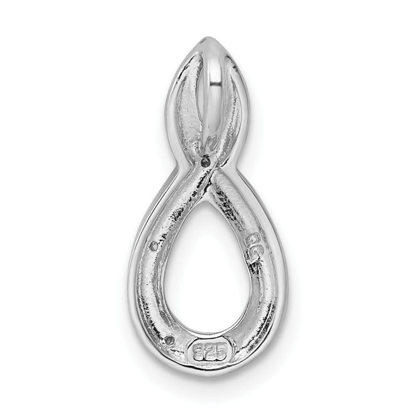 0.01 ct. t.w. Diamond Figure-8 Chain Slide Pendant in Rhodium-plated Sterling Silver