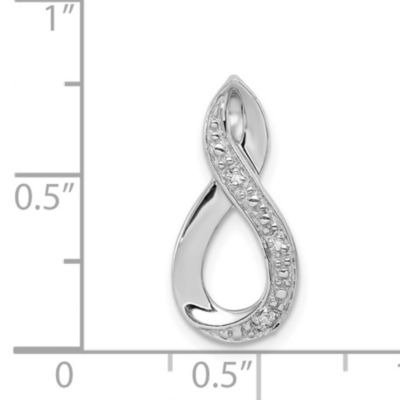 0.01 ct. t.w. Diamond Figure-8 Chain Slide Pendant in Rhodium-plated Sterling Silver