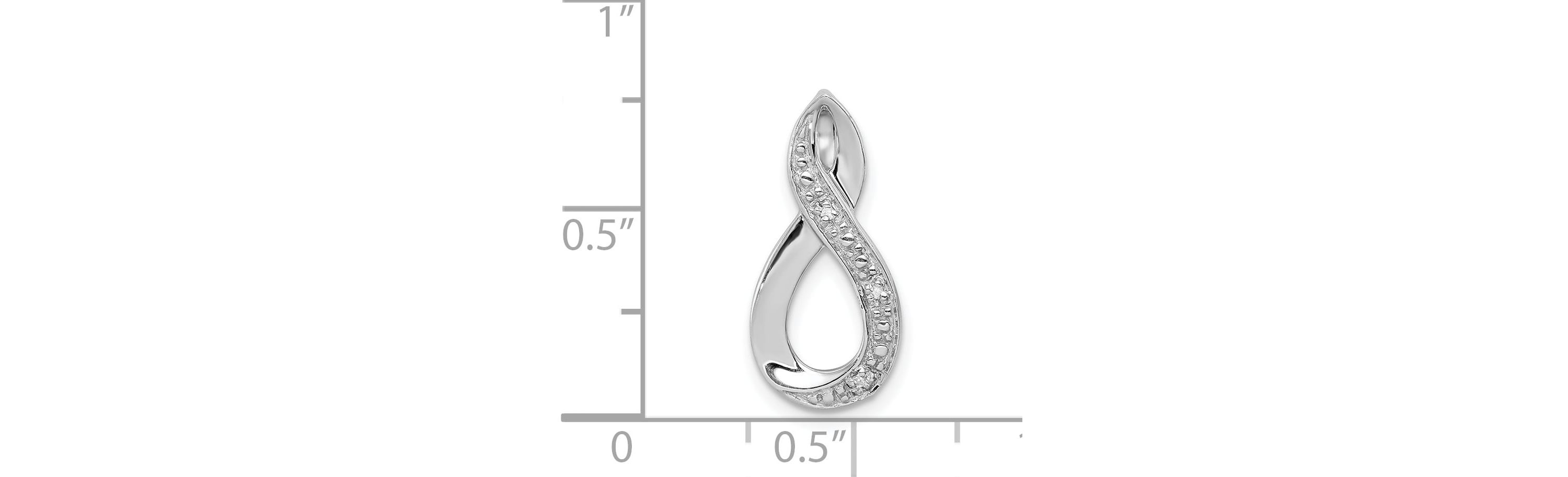 0.01 ct. t.w. Diamond Figure-8 Chain Slide Pendant in Rhodium-plated Sterling Silver