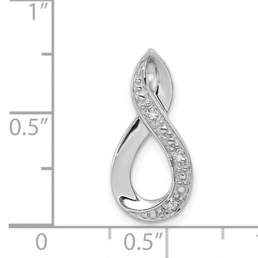 0.01 ct. t.w. Diamond Figure-8 Chain Slide Pendant in Rhodium-plated Sterling Silver
