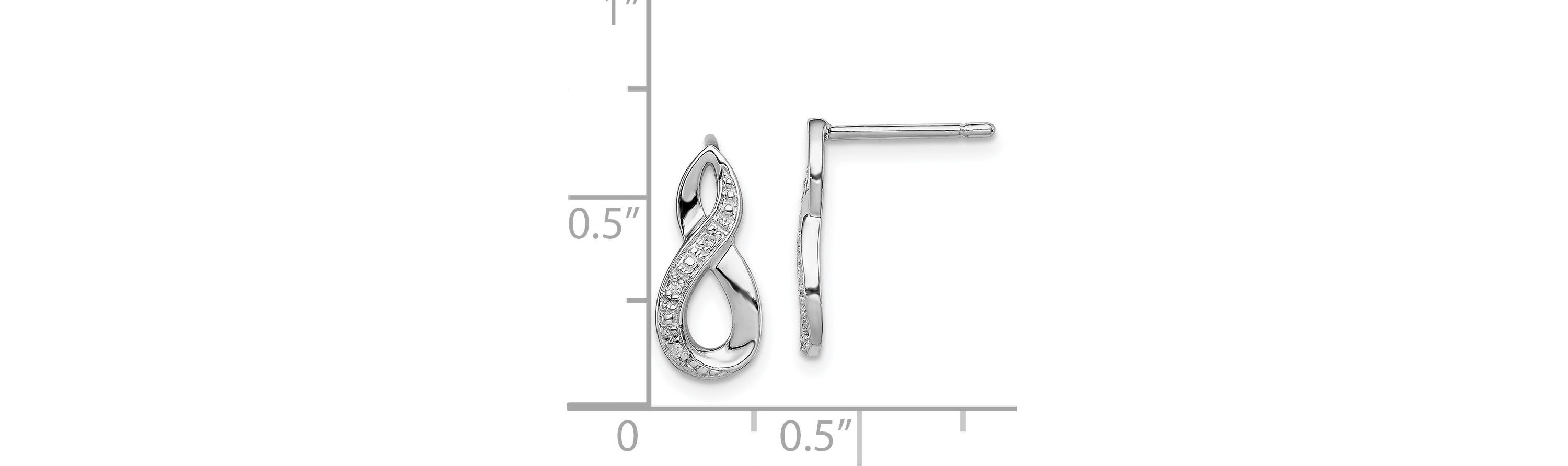0.02 ct. t.w. Diamond Post Earrings in Rhodium-plated Sterling Silver