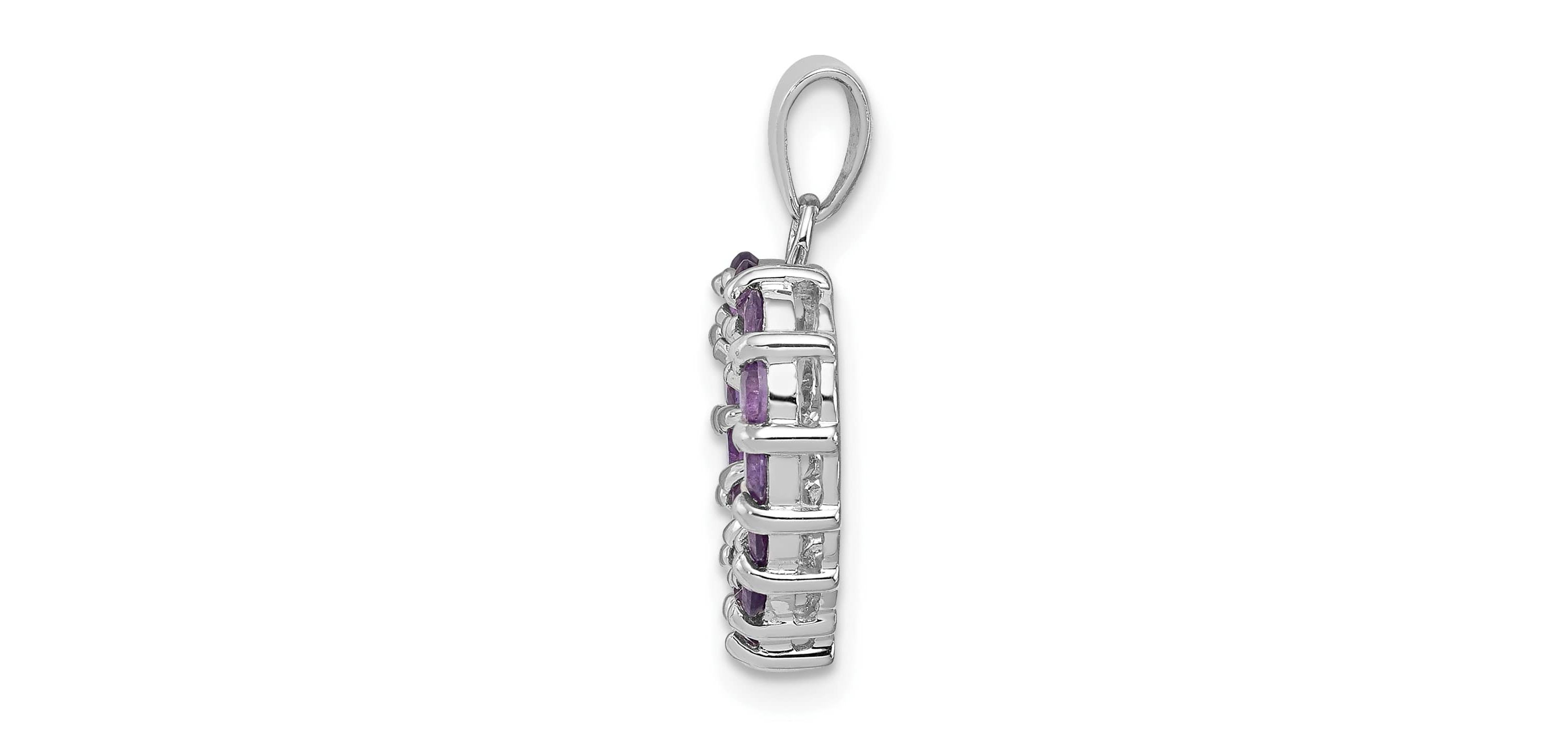 0.98 ct. t.w. Amethyst Heart Pendant in Rhodium-plated Sterling Silver