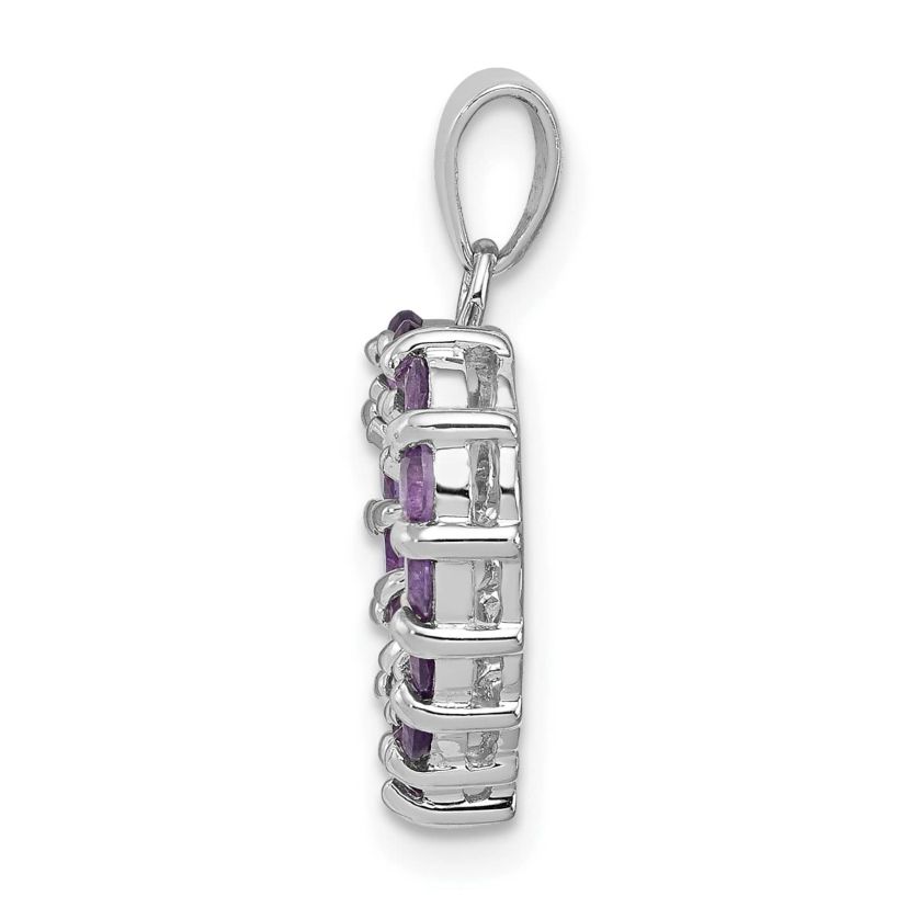 0.98 ct. t.w. Amethyst Heart Pendant in Rhodium-plated Sterling Silver