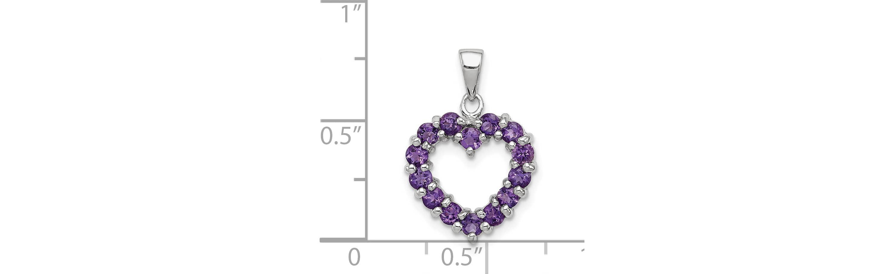 0.98 ct. t.w. Amethyst Heart Pendant in Rhodium-plated Sterling Silver