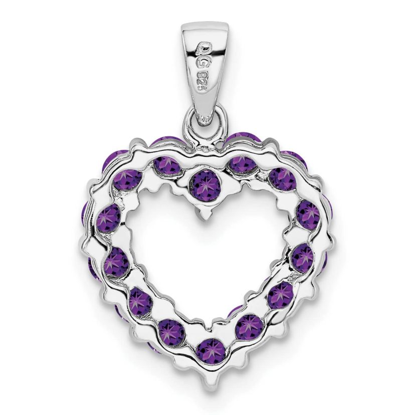 0.98 ct. t.w. Amethyst Heart Pendant in Rhodium-plated Sterling Silver