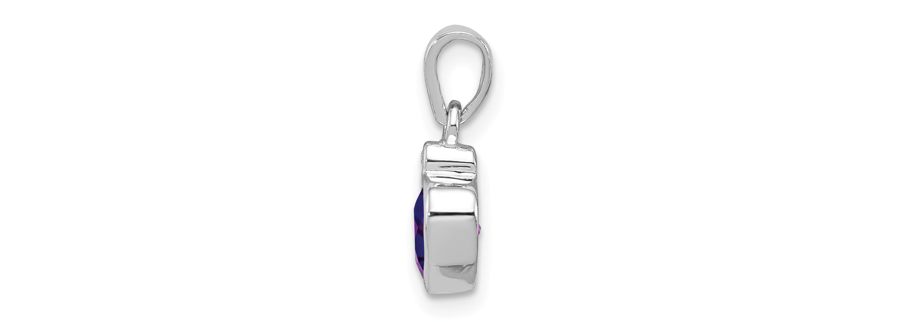 3/4 ct. t.w. Amethyst and 0.011 ct. t.w. Diamond Pendant in Rhodium-plated Sterling Silver