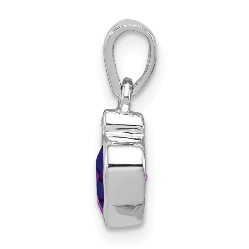 3/4 ct. t.w. Amethyst and 0.011 ct. t.w. Diamond Pendant in Rhodium-plated Sterling Silver