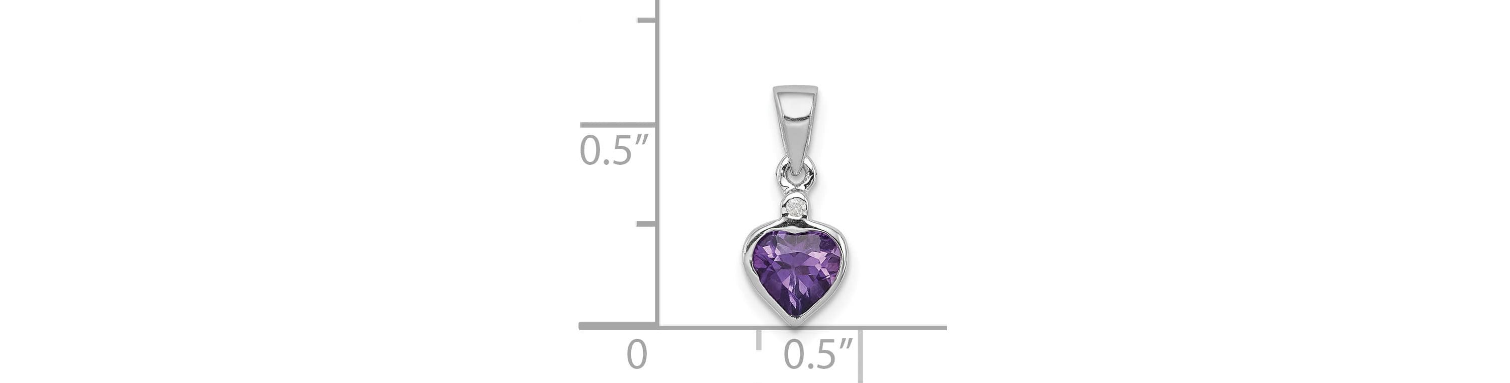 3/4 ct. t.w. Amethyst and 0.011 ct. t.w. Diamond Pendant in Rhodium-plated Sterling Silver