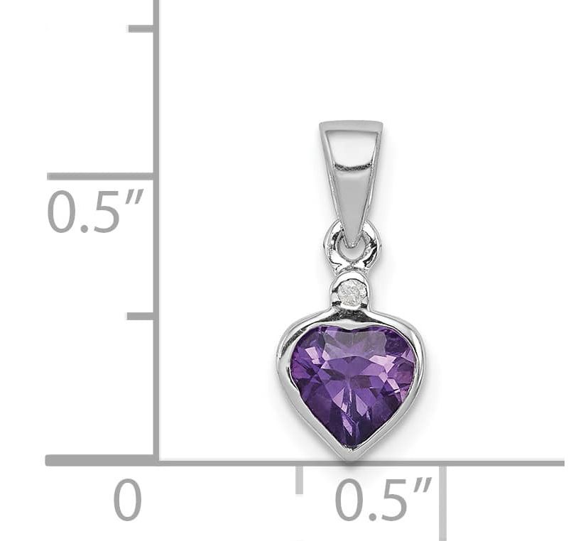 3/4 ct. t.w. Amethyst and 0.011 ct. t.w. Diamond Pendant in Rhodium-plated Sterling Silver