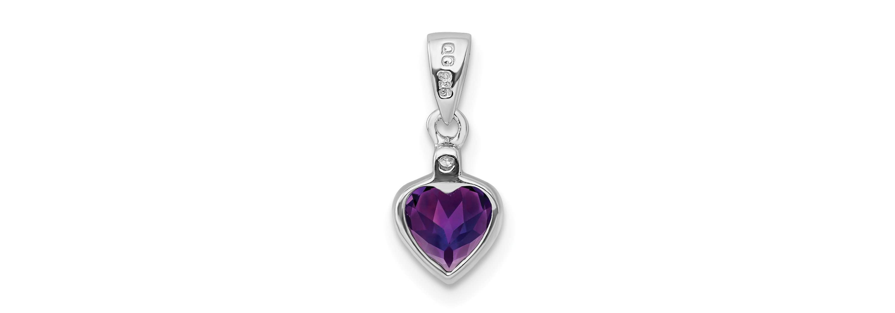 3/4 ct. t.w. Amethyst and 0.011 ct. t.w. Diamond Pendant in Rhodium-plated Sterling Silver