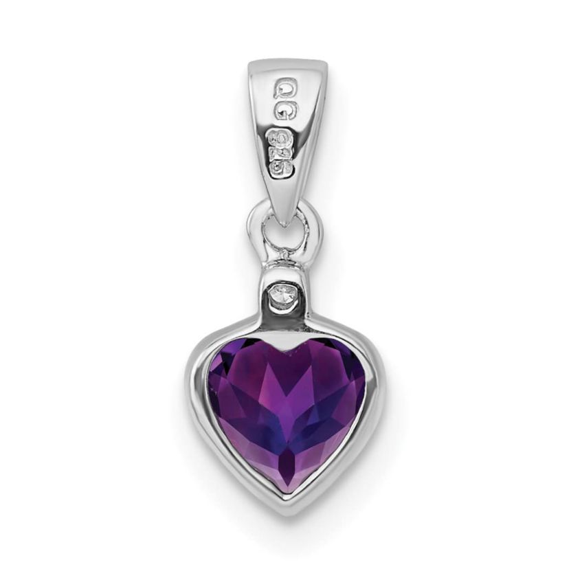 3/4 ct. t.w. Amethyst and 0.011 ct. t.w. Diamond Pendant in Rhodium-plated Sterling Silver