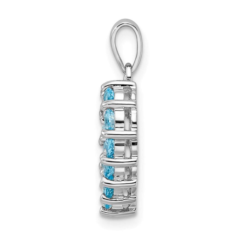 0.98 ct. t.w. Light Swiss Blue Topaz Heart Pendant in Rhodium-plated Sterling Silver