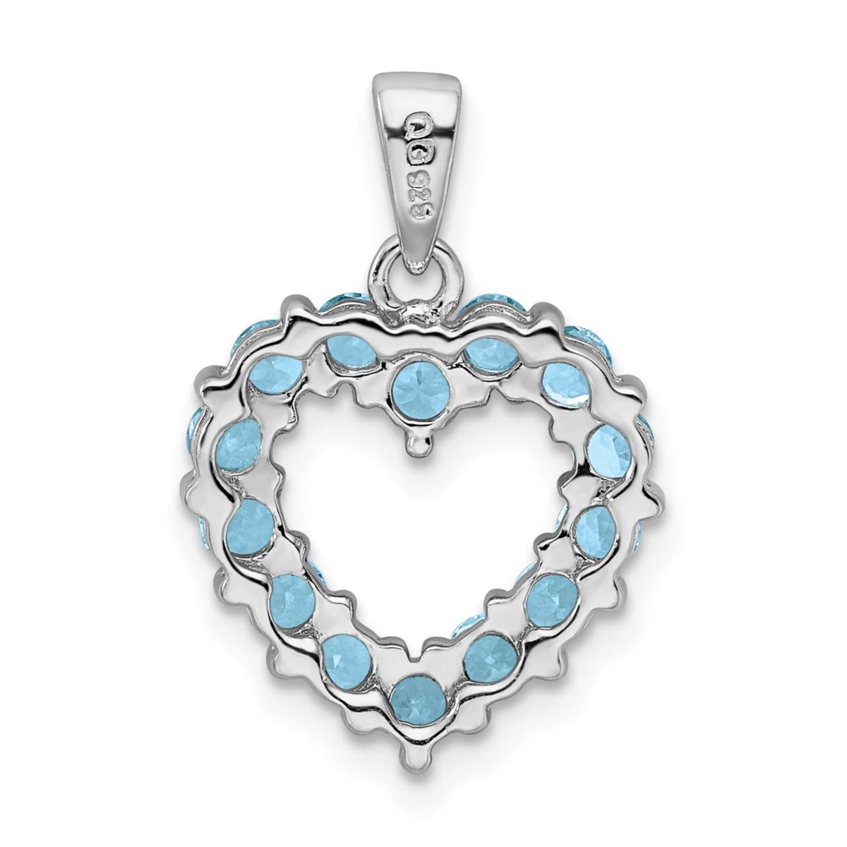 0.98 ct. t.w. Light Swiss Blue Topaz Heart Pendant in Rhodium-plated Sterling Silver