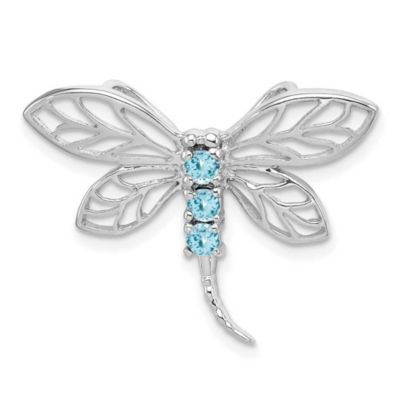 Belk & Co 1/5 ct. t.w. Light Swiss Blue Topaz Dragonfly Pendant in Rhodium-plated Sterling Silver