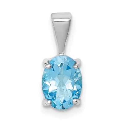 Belk & Co 1.6 ct. t.w. Light Swiss Blue Topaz Pendant in Rhodium-plated Sterling Silver