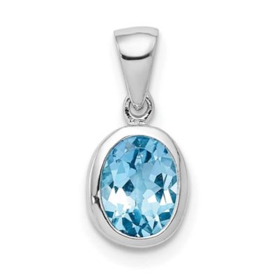 Belk & Co 1.6 ct. t.w. Light Swiss Blue Topaz Pendant in Rhodium-plated Sterling Silver