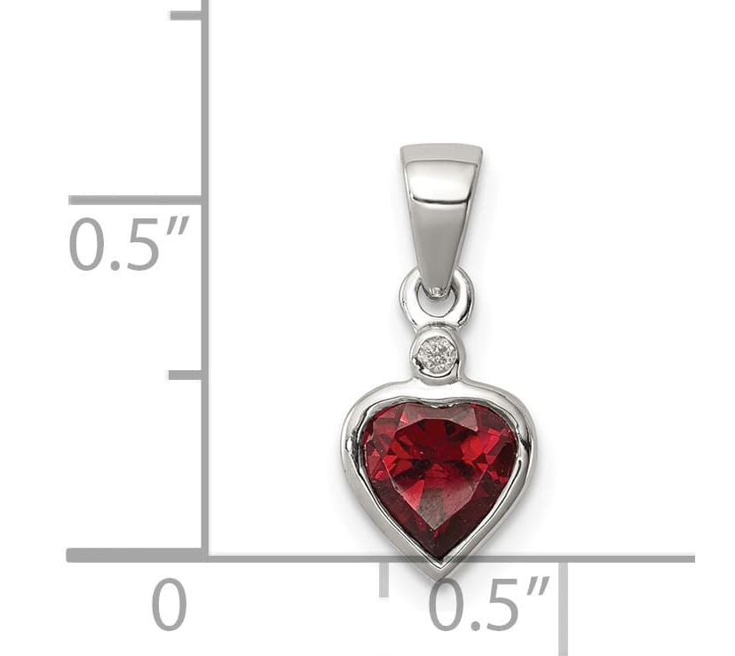 0.95 ct. t.w. Garnet and 0.011 ct. t.w. Diamond Pendant in Rhodium-plated Sterling Silver