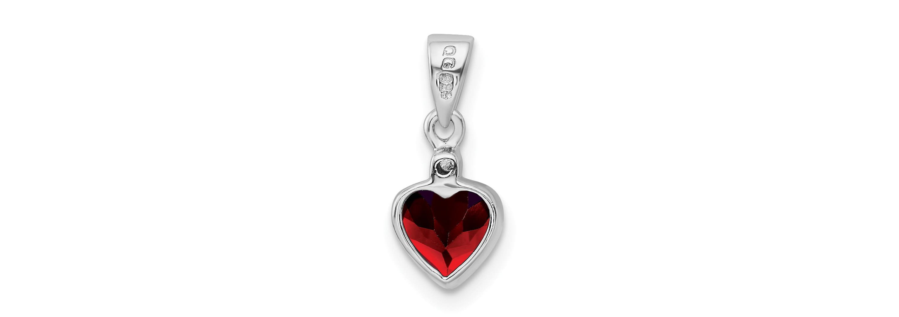 0.95 ct. t.w. Garnet and 0.011 ct. t.w. Diamond Pendant in Rhodium-plated Sterling Silver