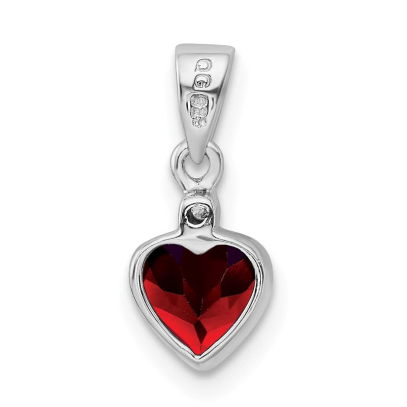 0.95 ct. t.w. Garnet and 0.011 ct. t.w. Diamond Pendant in Rhodium-plated Sterling Silver
