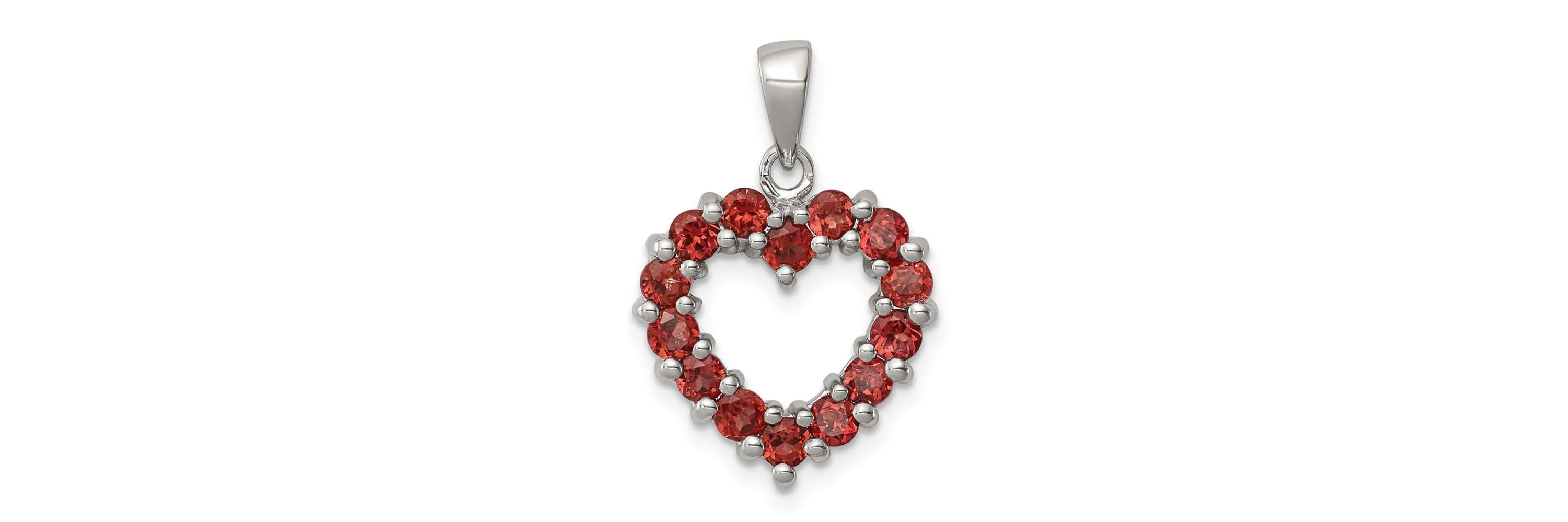 1.12 ct. t.w. Garnet Pendant in Rhodium-plated Sterling Silver