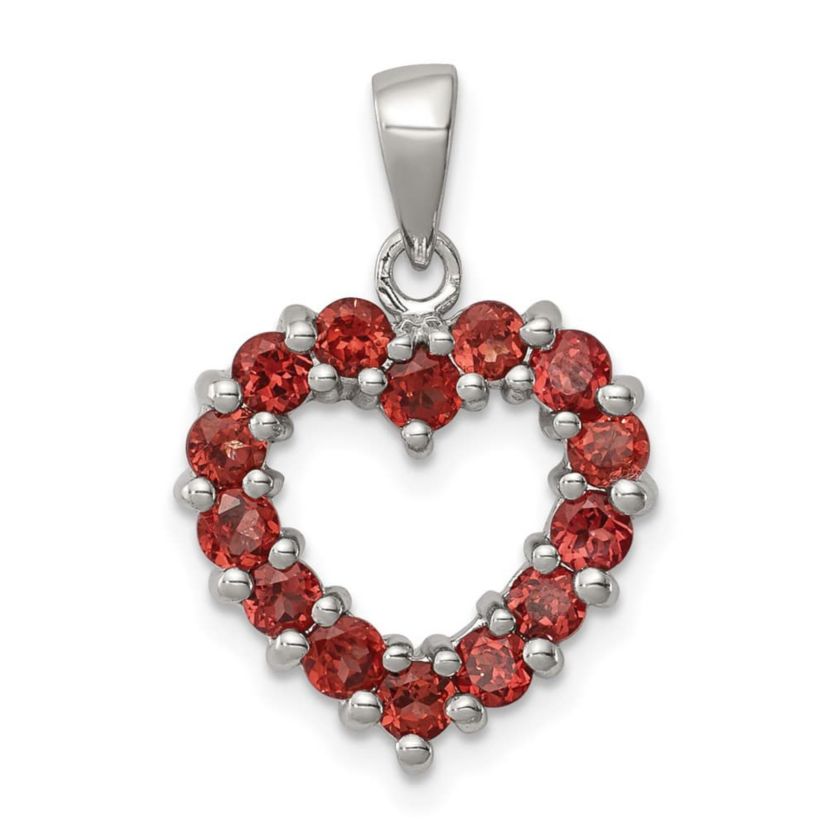 1.12 ct. t.w. Garnet Pendant in Rhodium-plated Sterling Silver