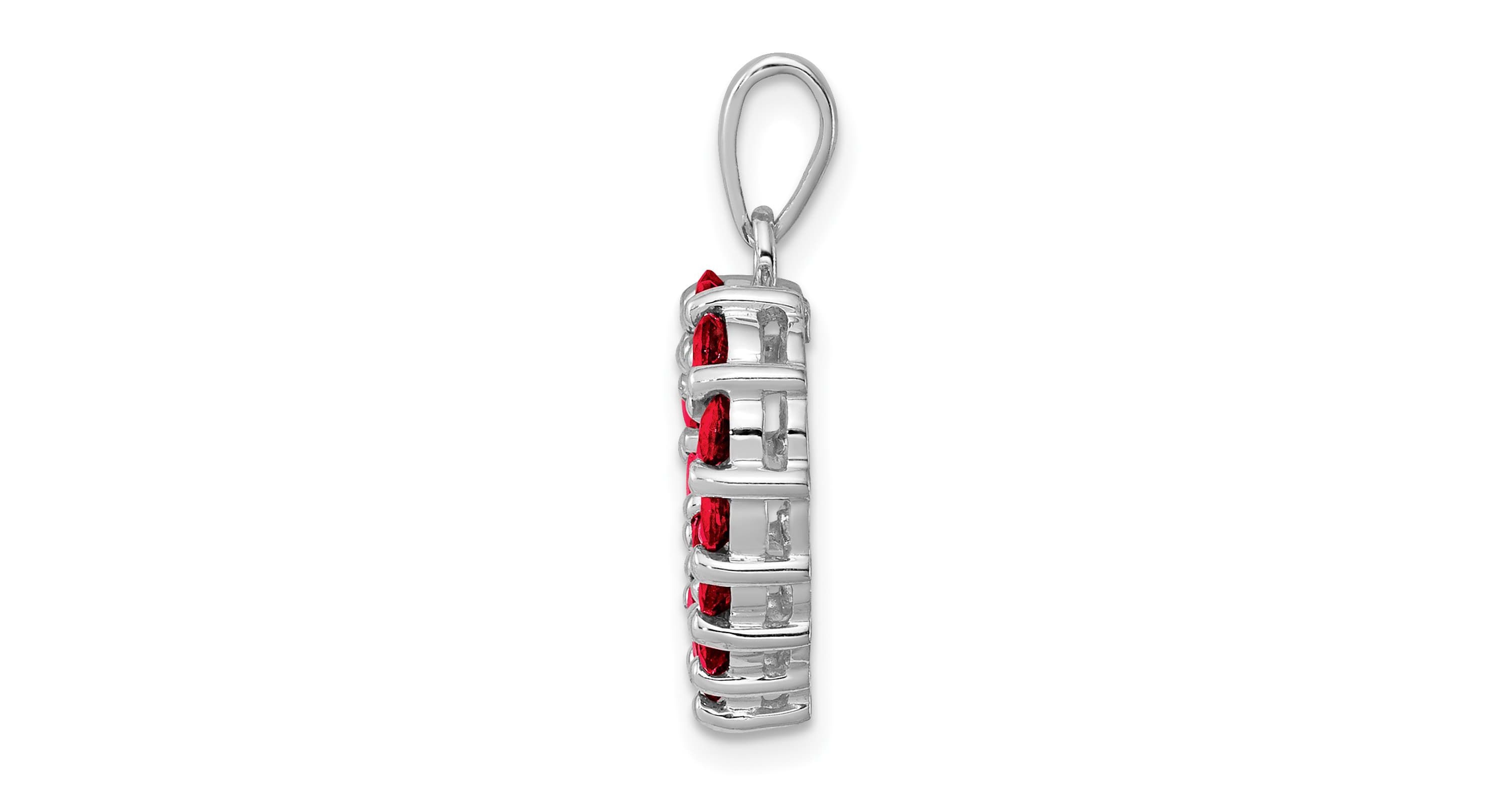 1.12 ct. t.w. Garnet Pendant in Rhodium-plated Sterling Silver