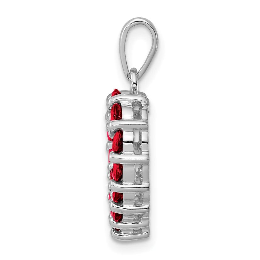 1.12 ct. t.w. Garnet Pendant in Rhodium-plated Sterling Silver
