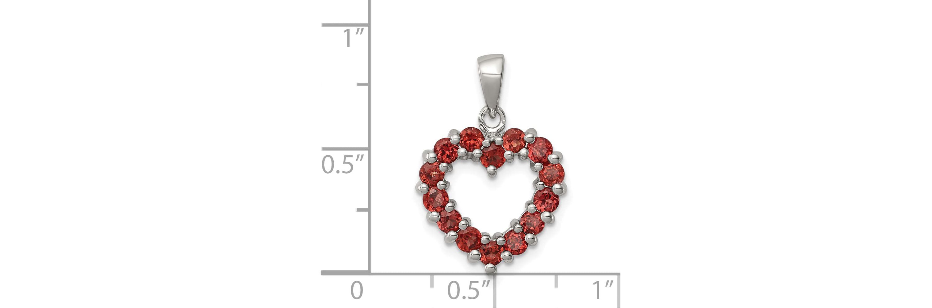 1.12 ct. t.w. Garnet Pendant in Rhodium-plated Sterling Silver